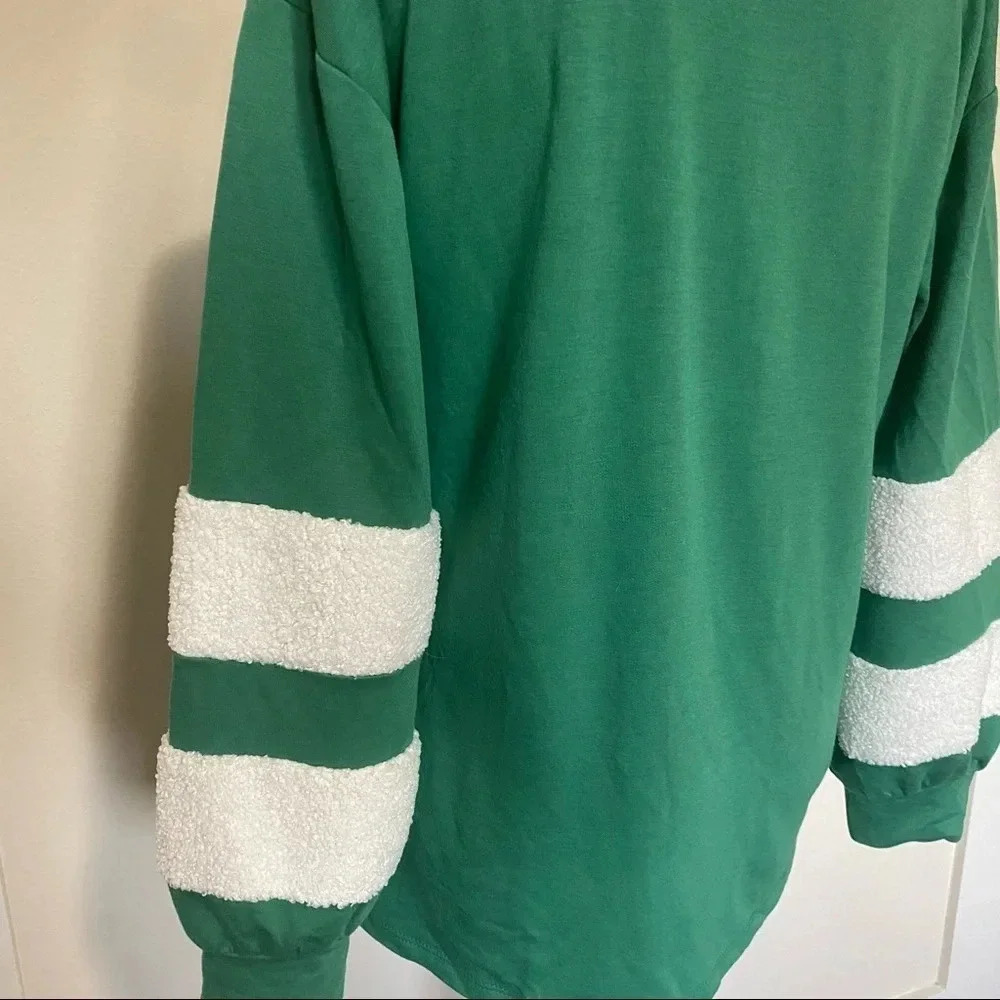 Joyland Green Christmas Holiday Pullover Sweater “Jingle Squad” With Real Bells - Picture 8 of 12